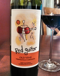 red guitar wine